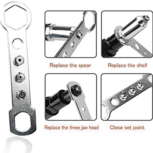 YWHWLX Riveter Tool, Rivet Gun, Nut Gun, Electric Rivet, Nut Rivet Tool, Hand Riveter with Hex Wrench, 2.4mm/3.2mm/4.0mm/4.8mm (Black-02)