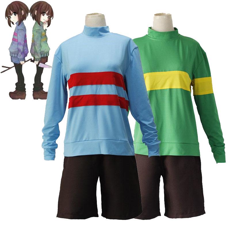 Undertale Frisk Chara Cosplay Tshirt Sweatshirt Shorts Pants Costume Outfits