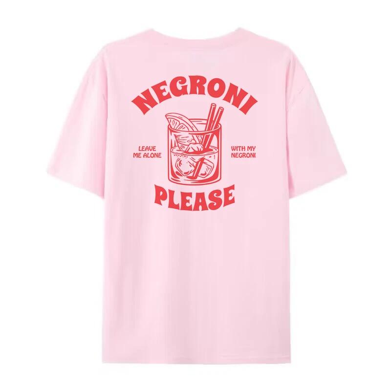 

Negroni Please Vintage Streetwear TShirts Loose Funny Cocktail Drink Tee Shirt Women Cute Retro Graphic Tops Unisex Clothes 4XL