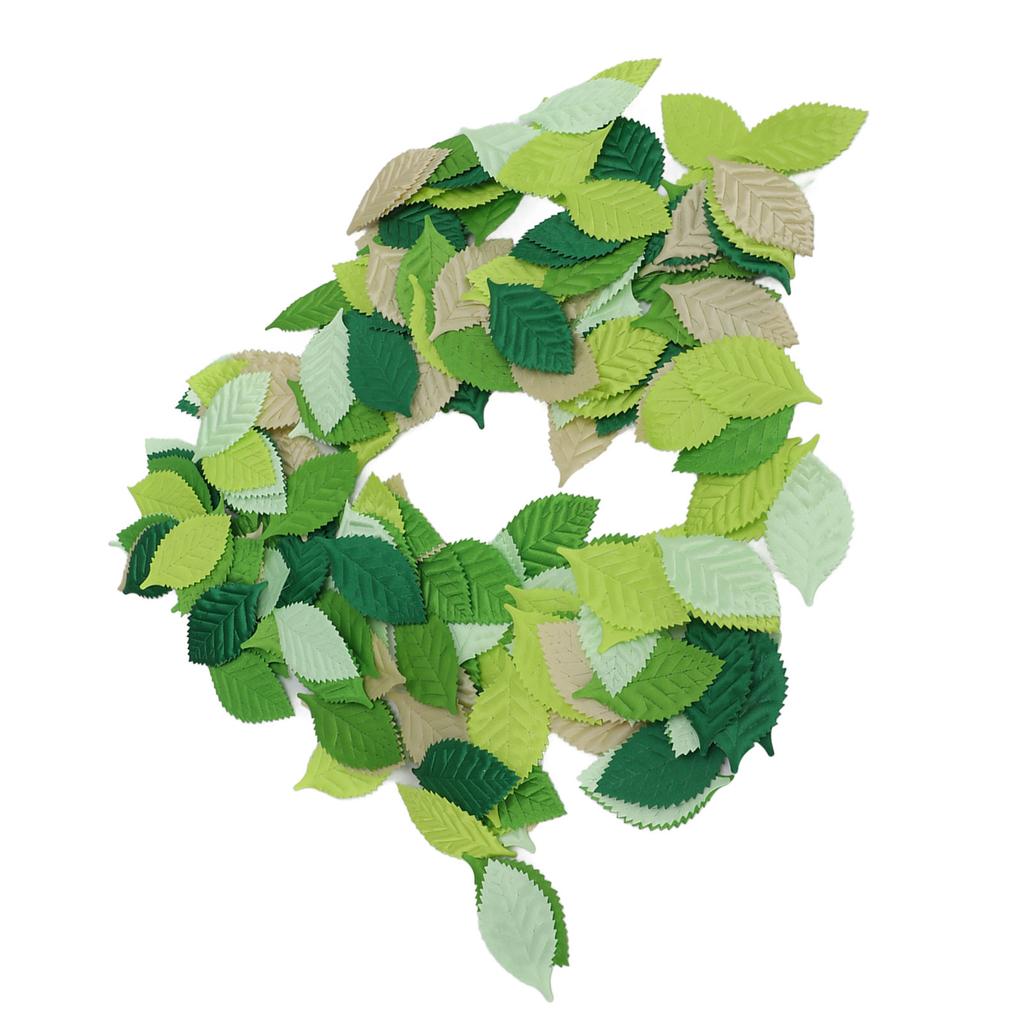 200Pcs Artificial Green Leaves High Simulation Exquisite Details Various Colors Simulation Green