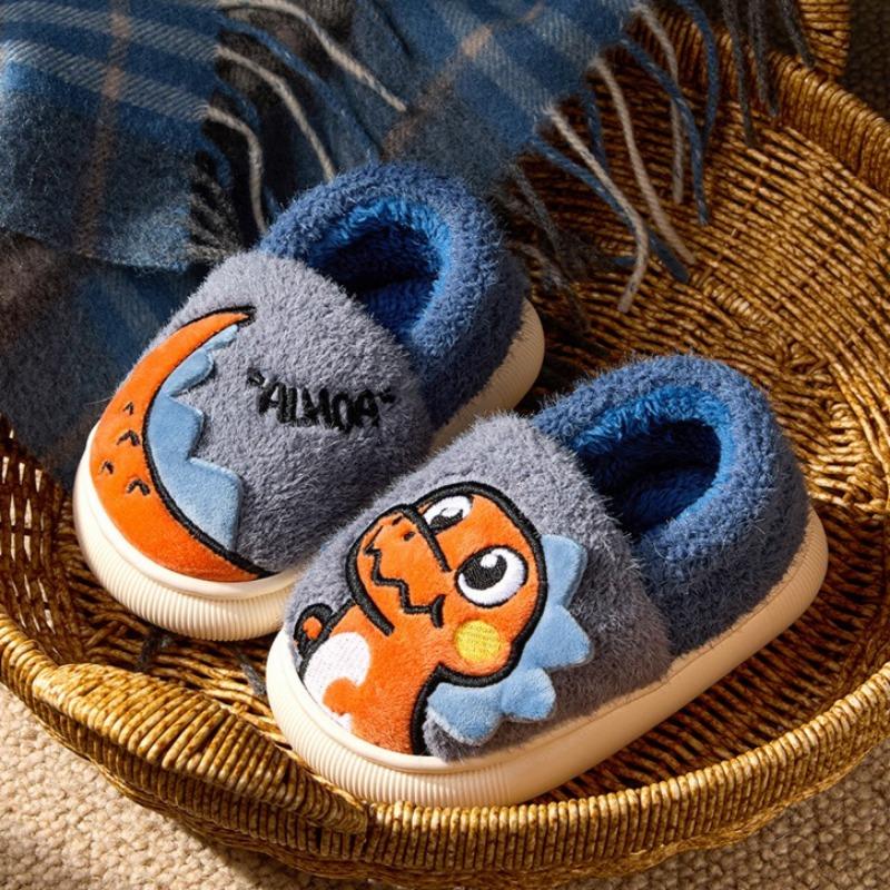 Children's Warm Cotton Shoes Winter Heel Thick Slippers