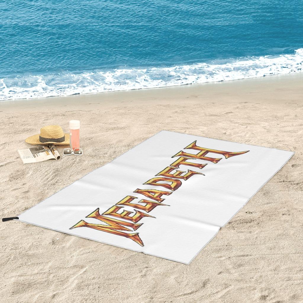 Megadeths Logo Beach Towel Soft Microfiber Quick Dry Absorbent Quick Towels For Bath