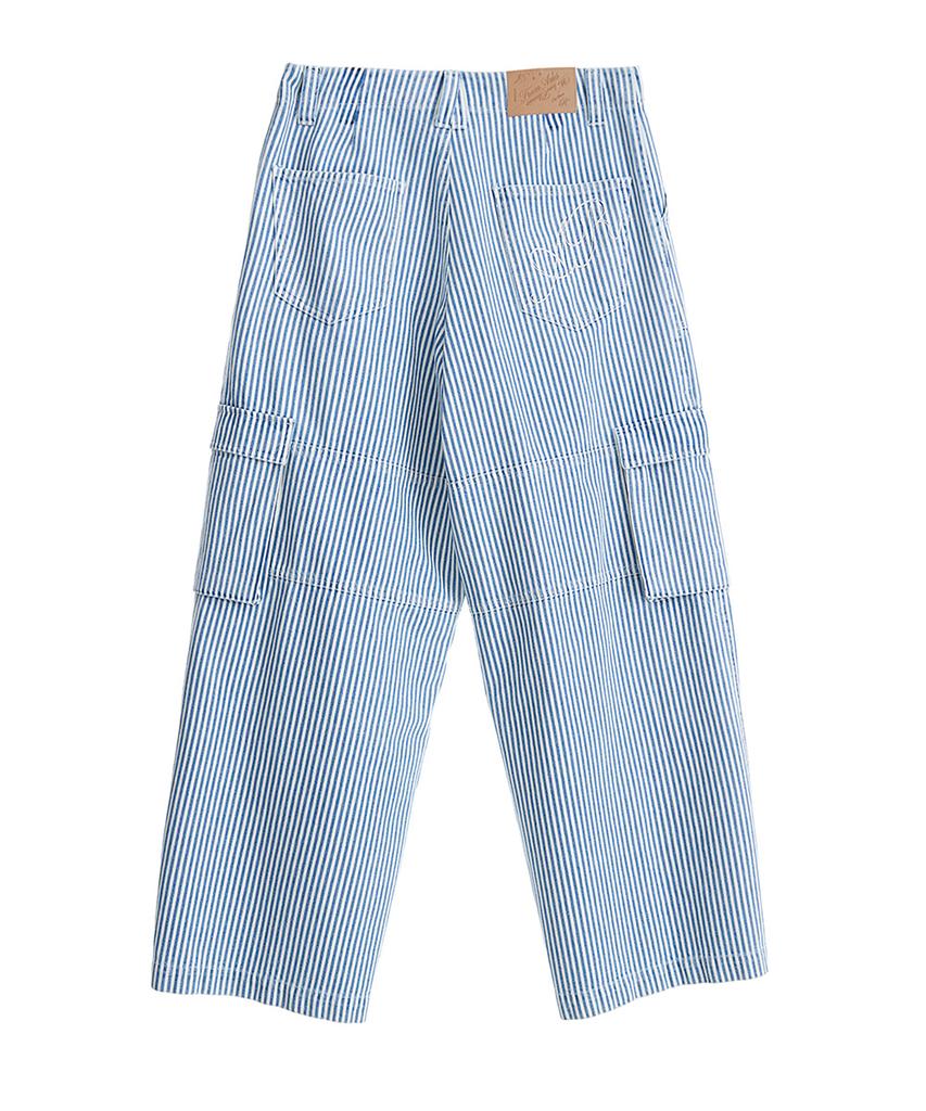 Peulomaleul Wide Fatigue Denim Pants / Stripe