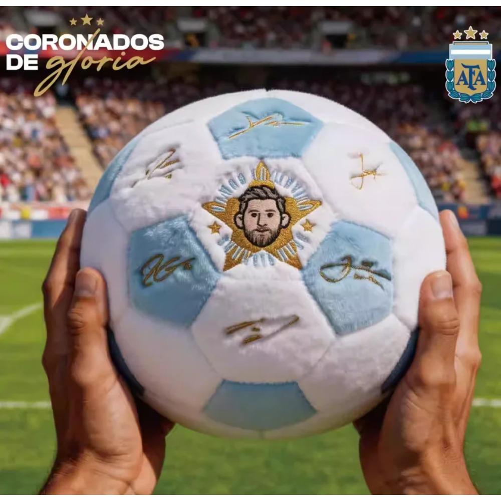 Mingie de Fotbal de Pluș Echipa Națională a Argentinei Semnătură Replica Messi Imprimată, Produs Licențiat Autentic