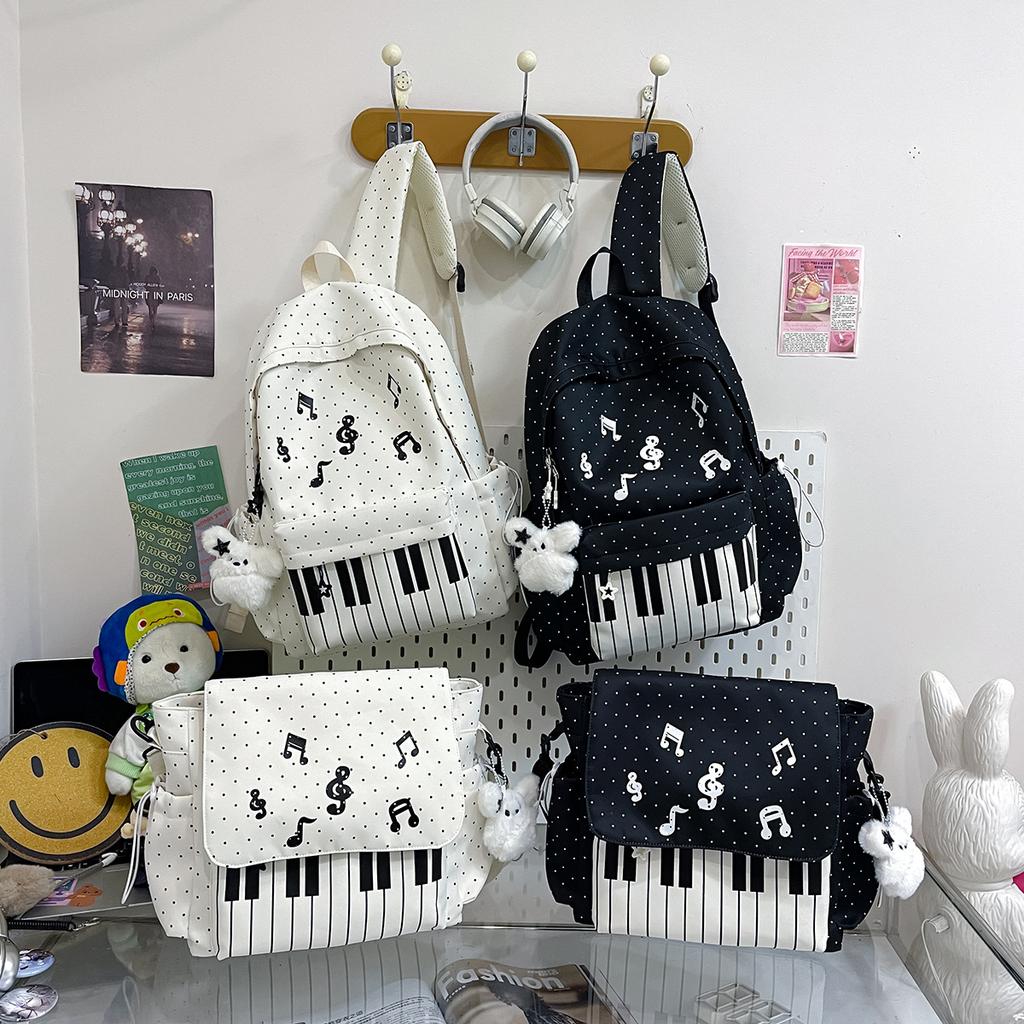 Schoolbag New Schoolbag Female Junior High School Student Simple High School Girl Personality Piano Backpack College Student Commuter Backpack