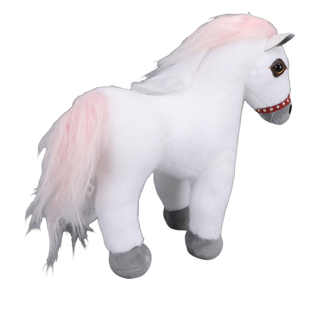 30cm White Plush Horse Toy Soft Stuffed Animal Horse Doll Ornament Fluffy Decoration for Home