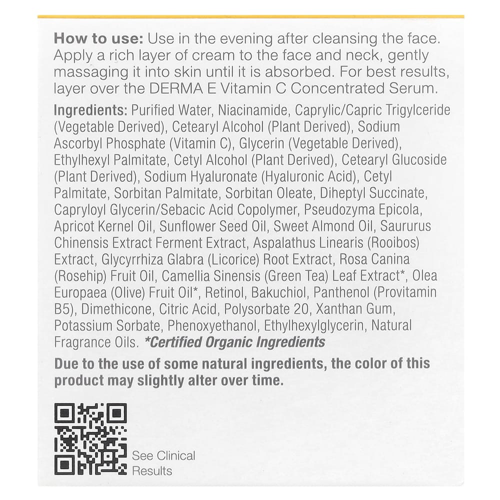 Derma E Vitamin C Intense Night Cream 56g (2oz)