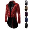 Men Fashion Sequined Tuxedo Jacket For Party Nightclub Performance Outerwear