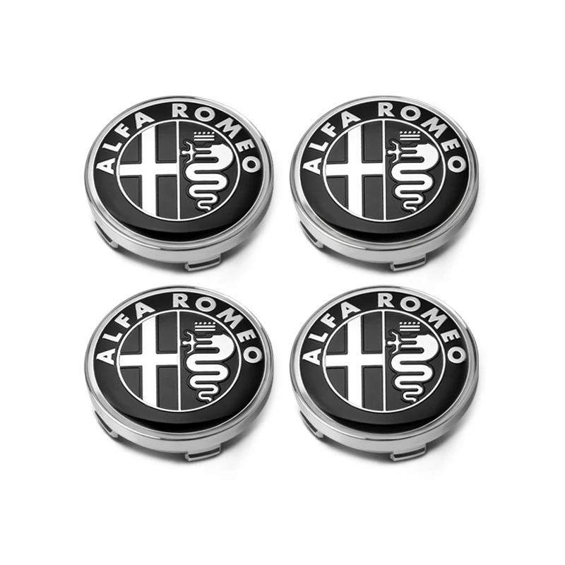 Car Sticker For Alfa Romeo 159 147 4pcs 60mm Car Styling Wheel Center Cap Hub Covers Badge Accessories For Alfa Romeo Giulia Ste EO0 