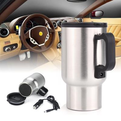 Edelstahl Wasserkocher Reise Auto Tasse Topf Zigarettenanzünder Steckdose Wasser 12V 450ml