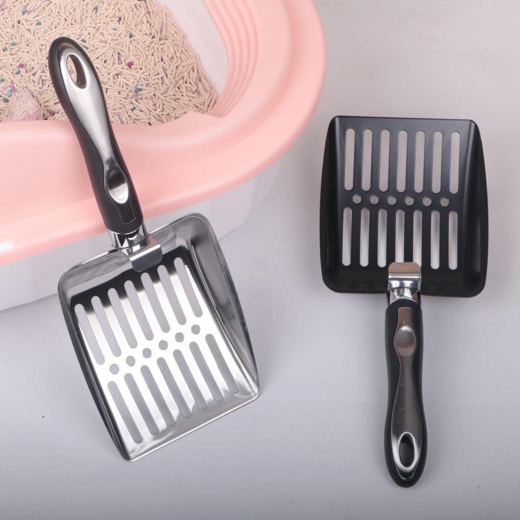 Large Stainless Steel Fine-Hole Cat Litter Scoop & Reptile Poop Shovel