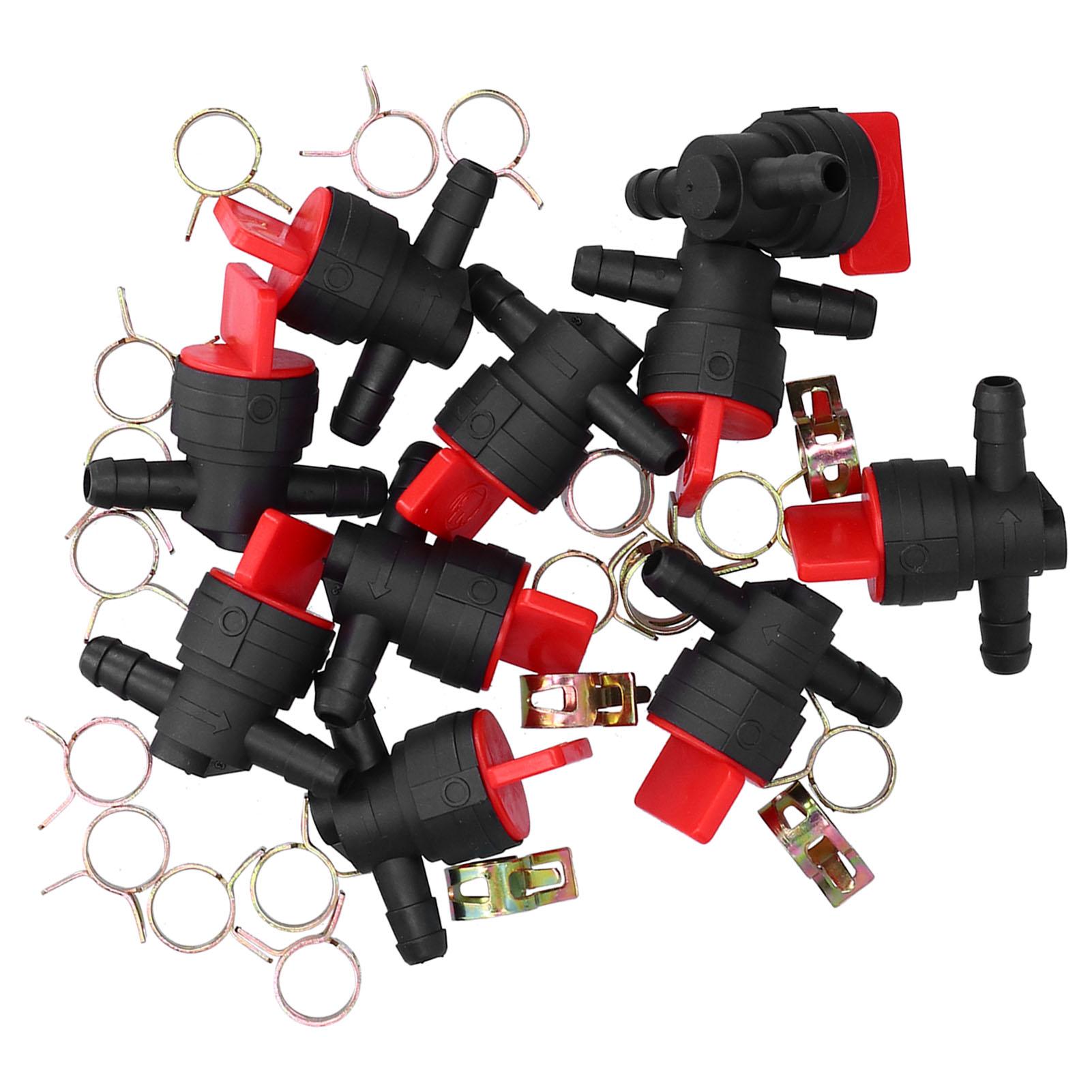 

10PCS Black Red 90Degree Fuel Cut Off Valve Clamp Part for 1 4in Fuel Line 494539 698181 697944 35857