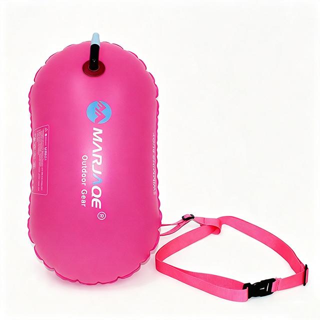 Inflatable Swimming Buoy Pvc Lifebuoy With Waist Belt Prevent Drowning Floating Ball Air Drying Bag Water Sport Safety Tow Float Towing Gear