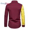 Cozy Up Mens Fashion Patchwrok Dress Shirt 2023 Brand New Slim Fit Colorblock Shirt Men Business Social Shirt Male Hit Color Chemise 2XL