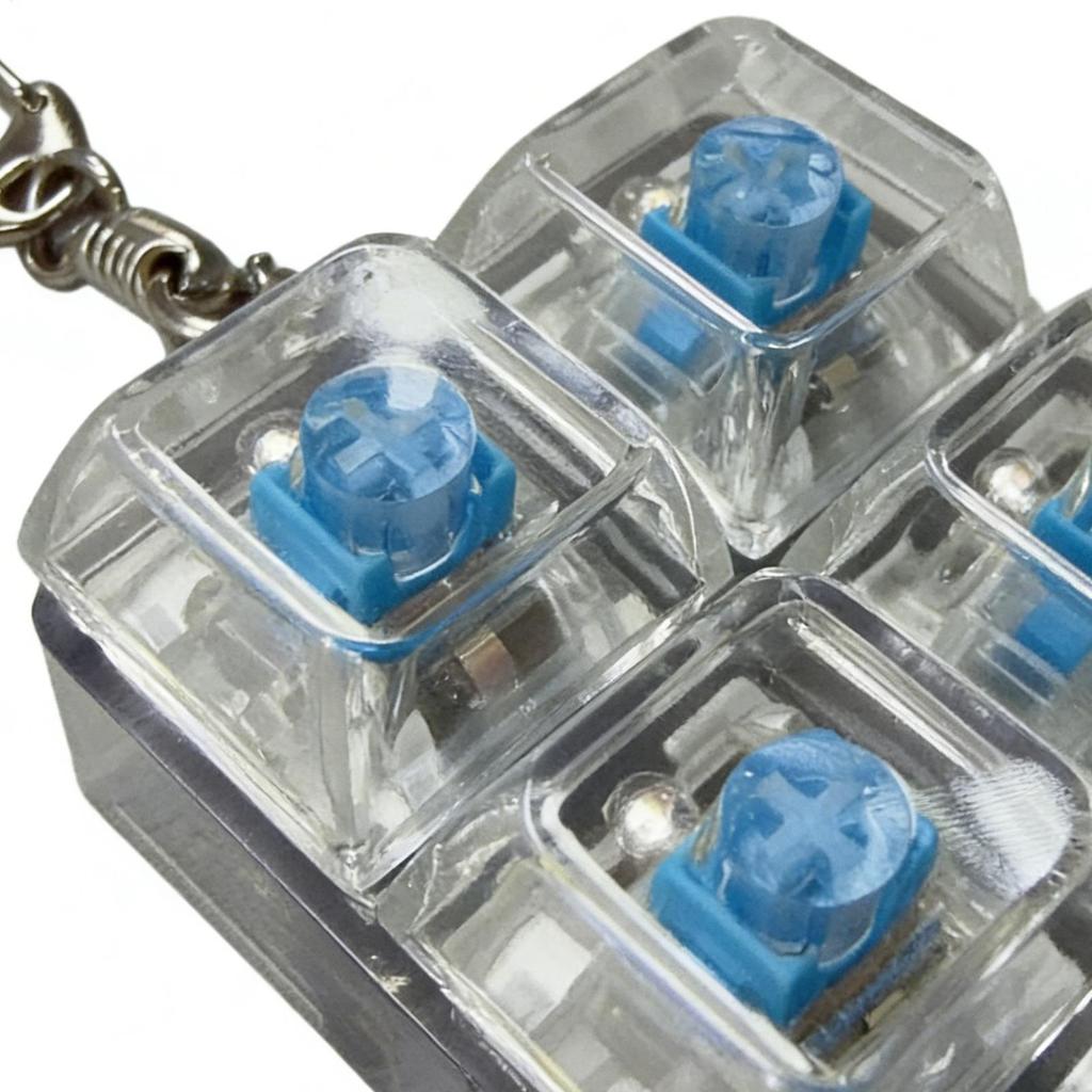 Fidget Toys Keyboard Keychain Crystal Clicker Sensory Toy for Stress Relief Keyboard Keychain Fidget Gadget for Adults Kids