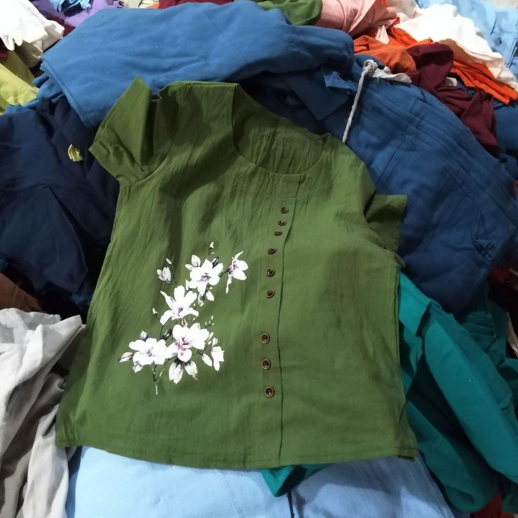 Bawełniana i lniana damska letnia codzienna luźna bawełniana i lniana koszulka z krótkim rękawem bawełniana i lniana damska plus size