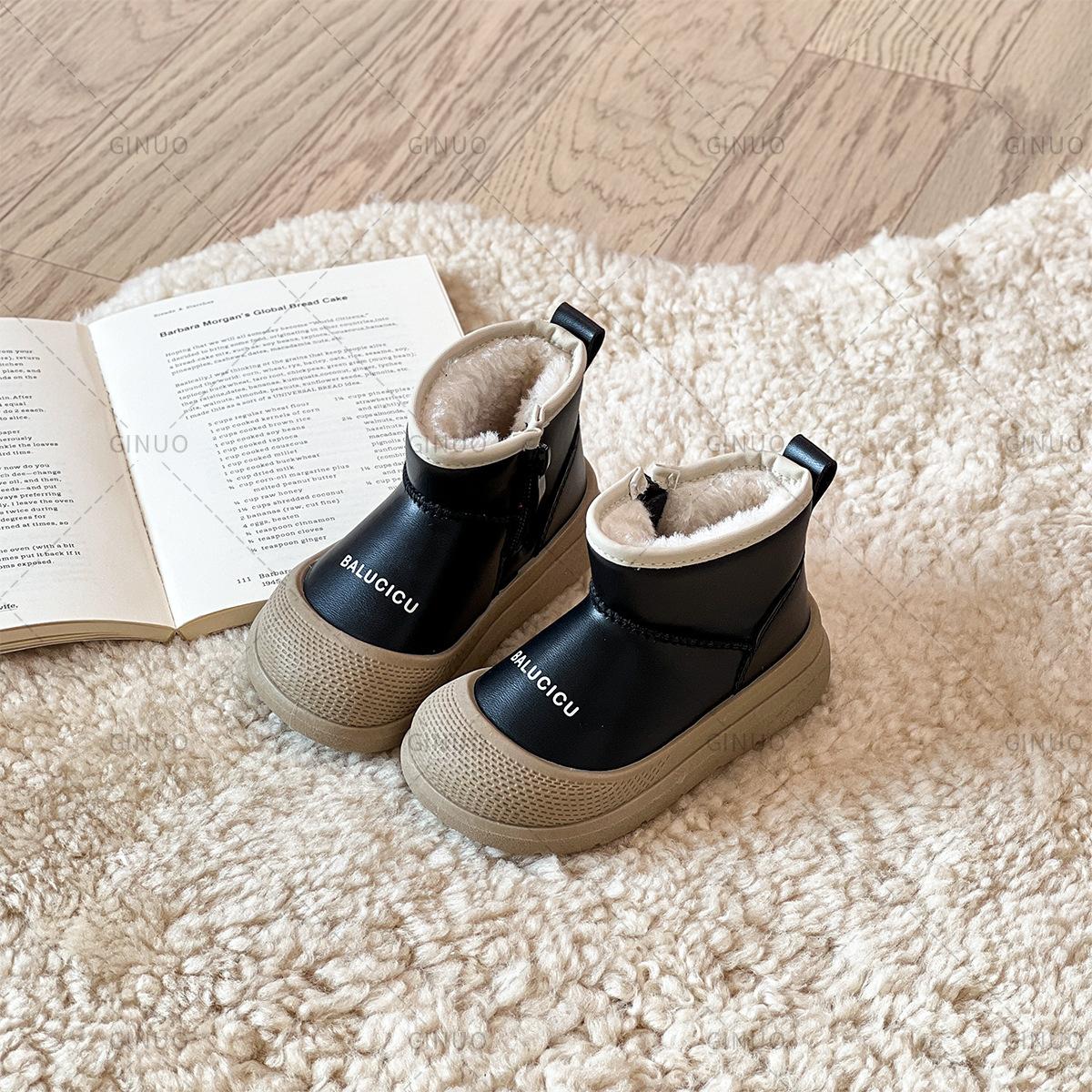 

Зимние теплые зимние сапоги для мальчиков короткие сапоги для девочек хлопковые сапоги 31 чёрный