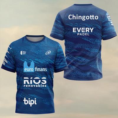 Camiseta deportiva transpirable de moda para hombre/mujer, impresa en 3D, de manga corta, para tenis, secado rápido, cuello redondo