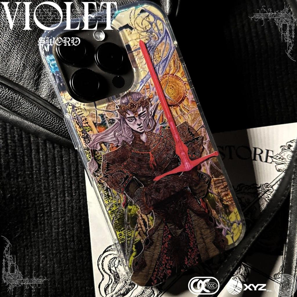 Mittelalterliche Retro-Handyhülle für Apple iPhone 16 Pro Max - Weiche Silikon Stoßfest Kreative Ritter Schwert Hülle für iPhone 16/15/14/13/12/11/Pro/Plus