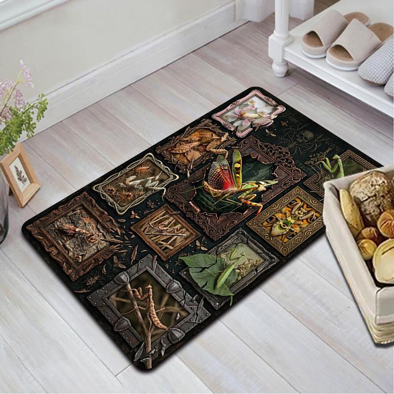Insect Collage Pattern Rug Floor Mat for Living Room or Bedroom Soft and Comfortable Carpet a Gift for Birthday and Holiday.