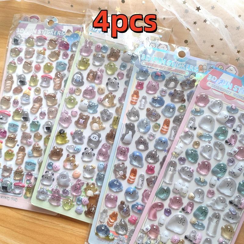 Mini Japanese Style 3D Drop Relief Stickers - Cartoon Diy Scrapbooking Journaling Stationery Cute Stickers For Diary Decor