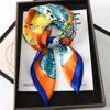 Luxury Brand Silk Satin Head Scarf For Women Animal Animal Kerchief Neck Scarfs 70cm Square Shawls and Wrpas Scarves For Ladies