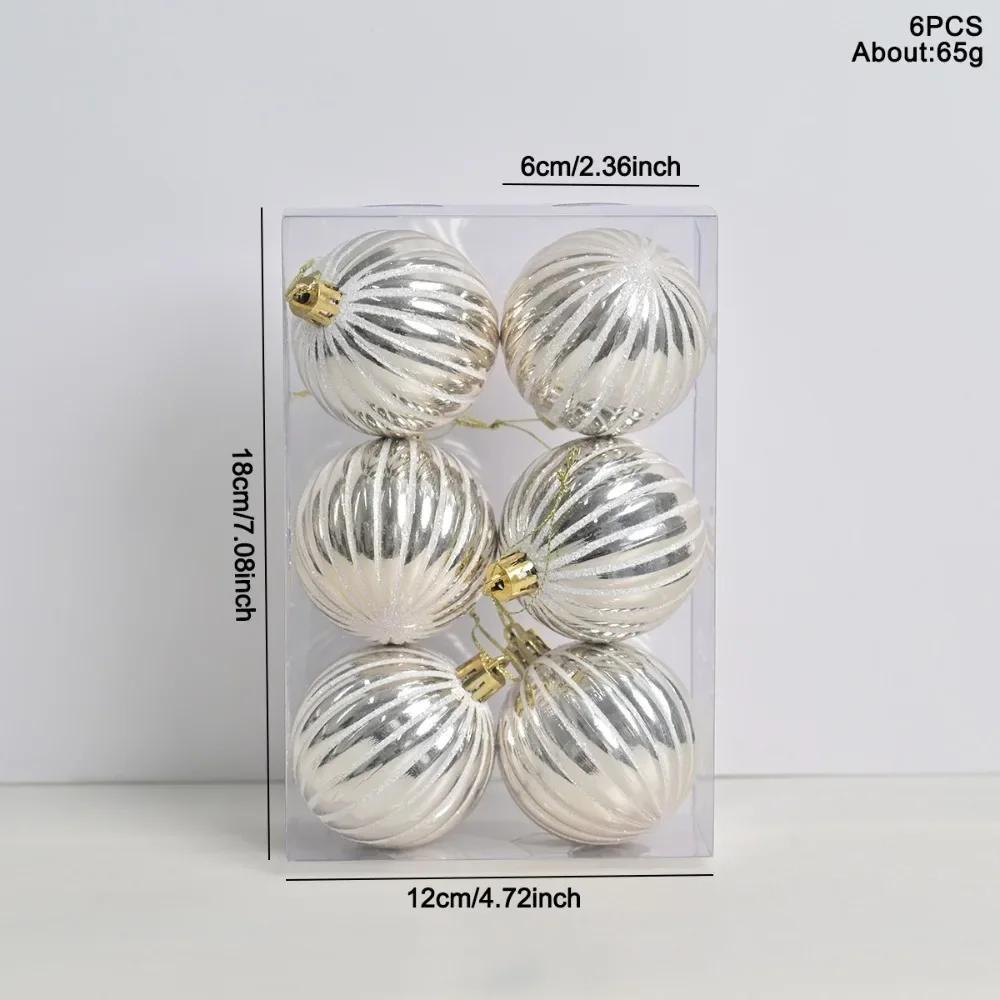 3/2/1Pcs Pumpkin Balls Christmas Tree Ornament Plastic DIY Crafts Painted Christmas Gifts Boxes Pendant Hanging Ornament