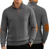 Men's Patterned Pullover Sweatshirt, Lapel Single Breasted Slim Fit Top with Welt Pockets