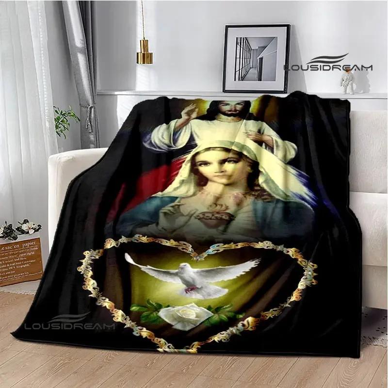 Virgin Mary Faith Print Blanket Flannel Soft Comfort Blanket Home Travel Blanket Kids Warm Blanket picnic blanket birthday gift