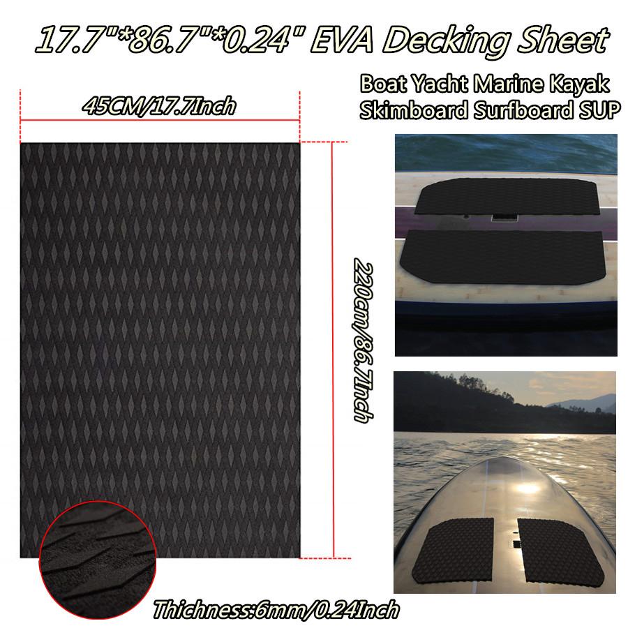 Non-Slip Surfboard Flooring Mat Pad Deck Mat EVA Foam for Boat Kayak 45x220cm