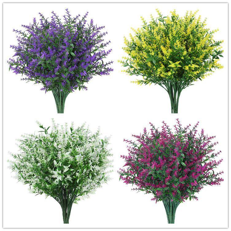 Artificial Flowers Cheap Plastic Lavender Fake Plants Grass Wedding Home Garden Decor DIY Gifts Photography Props Outdoor Bonsai