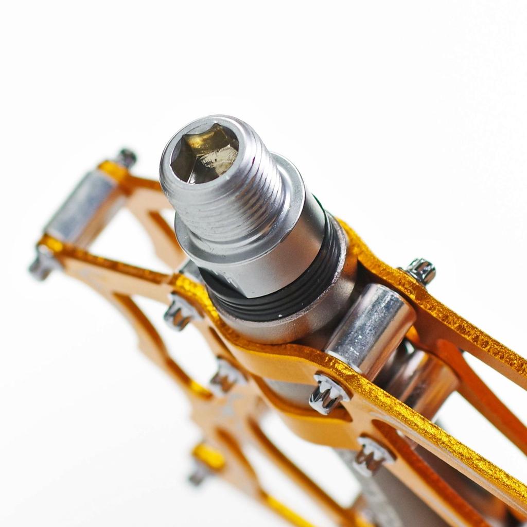 Aluminum Pedals and Right with 3 Bearings and Chromoly Pedal Axles for Road Mountain Cross City BMX Folding and (Left Set) Built-in Bicycles Bikes,