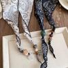 Retro Light Luxury High-end Cashew Flower Silk Scarf Necklace Women's Niche Design Unique Sweater Chain Temperament Versatile Accessories