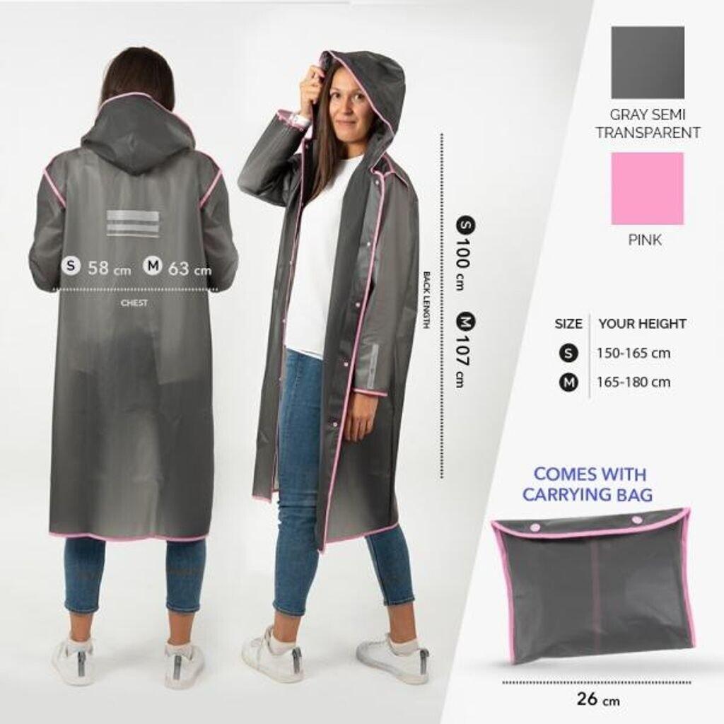 Куртка Perletti дождевое пончо со светоотражающими деталями серо-белая