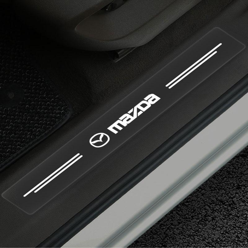 4 db Autó Küszöbvédő Átlátszó Dekoratív Jelvény 3D Matrica Mazda 3 7 8 Atenza Axela 5 6 323 500 RX7 RX8 CX9 CX30 CX7 CX6 CX5