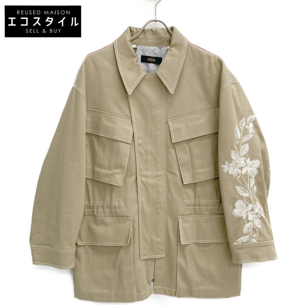 MCM Beige Floral Embroidered M-65 Jacket Jacket M beigeUsed