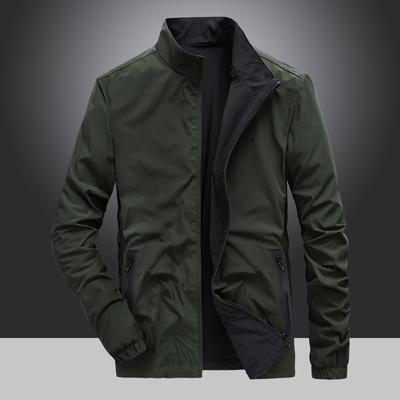 Autumn New Double-sided Jacket Men's Short Loose Casual Top Stand-up Collar Men's Jacket Men's