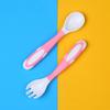 Baby Spoon and Fork Set Travel Case Bendable & Non-Slip Handle Baby Training Spoon with Storage Box Portable Baby Tableware for Babies Infants Toddler