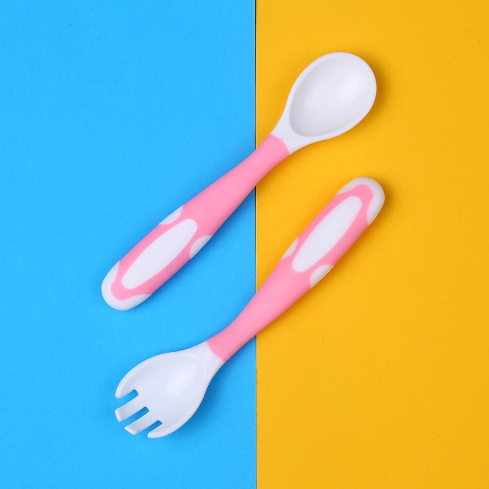 Baby Spoon and Fork Set Travel Case Bendable & Non-Slip Handle Baby Training Spoon with Storage Box Portable Baby Tableware for Babies Infants Toddler