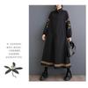 Loose Plus Size Splicing Casual Simple Embroidery Sweet Long Sleeve Dresses