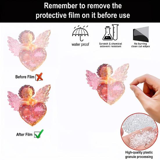 1/4Pcs Car Pendant Acrylic Scratch-Resistant Angel Heart Design Backpack Pendant Valentine Day Pendant Car Interior Accessor