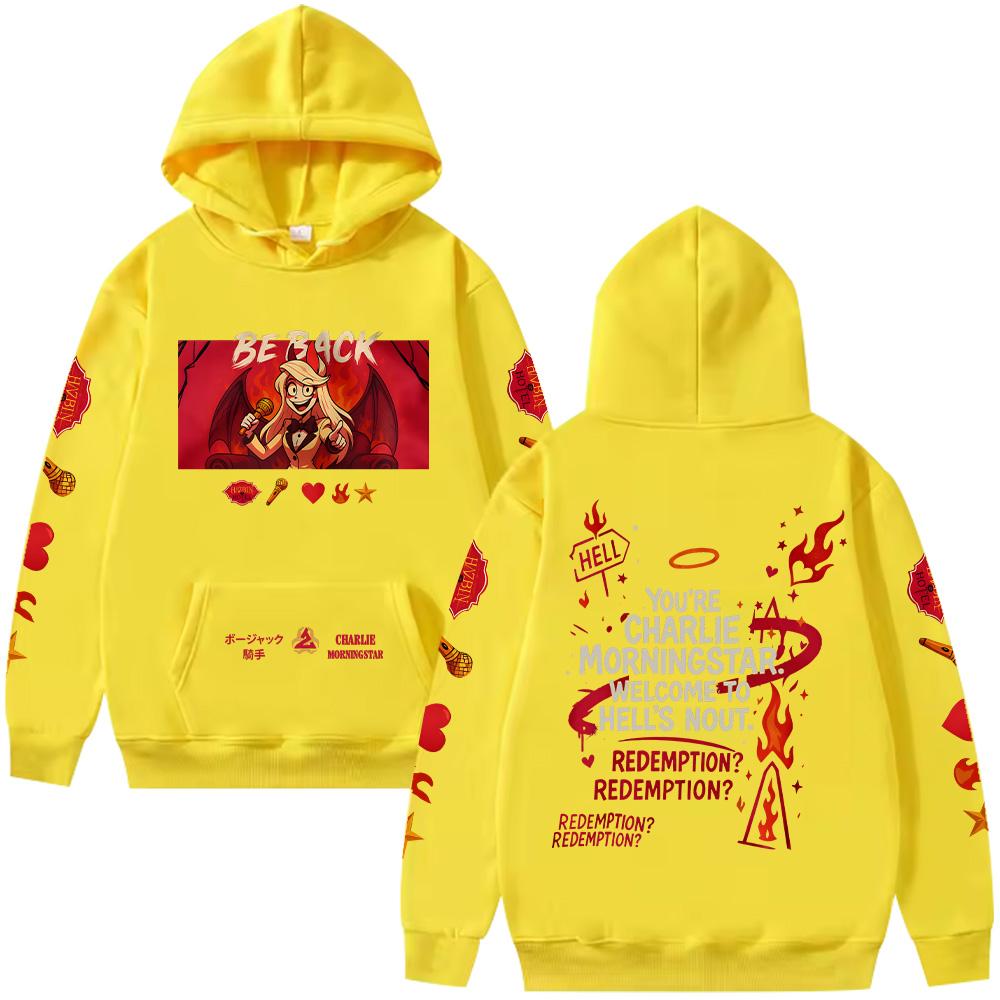 Charlie Morningstar Hoodie HazbinHotel Oversized Unisex Streetwear Funny Cartoon Print Pullovers  Gift Idea Tops Clothing Unisex