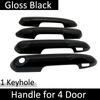 For Toyota Highlander 4 MK4 XU70     Gloss Black Carbon Fiber Chrome Door Handle Cover Stickers Car Accessories