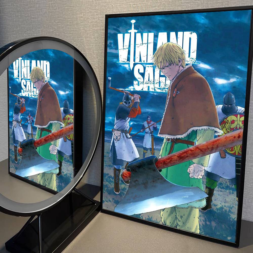 Anime V-Vinland Saga Vintage Posters Sticky Retro Kraft Paper Sticker DIY Room Bar Cafe Kawaii Room Decor