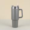 Large Capacity Oz Handle Cup Double-layer Bingba Cup Straw Thermos Cup Stainless Steel Car Cup