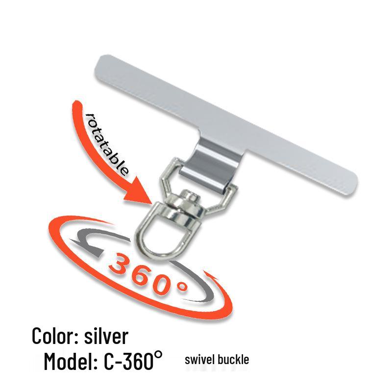 

Клипса-шнурок для телефона из нержавеющей стали с вращением на 360° со сверхтонкой накладкой на чехол и пряжкой