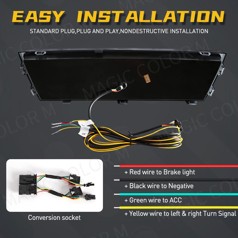 For Tesla Model Y     3-in-1 Functions Rear Running Light Brake Dynamic Yellow Turn Signal Lamp LED Pilot Light