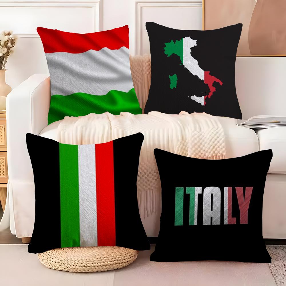 IIitalian Flag Cushion Cover Soft Plush Fabric DoubleSided Printed Sofa Cushion Cover for All Seasons Home Decor Gift