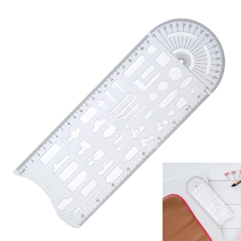 Profesionální šablona symbolu nehody Rýsovací pravítko Geometrická šablona Geometrické kreslicí šablony Průhledné měřicí pravítko