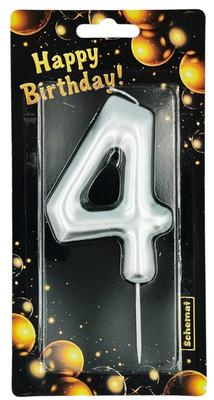Silver Number Candle - 4 Scheme 6551